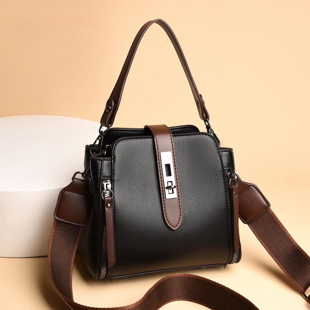 Classy Double Belt Sling Bag | Premium Wide-Strap Crossbody for Women