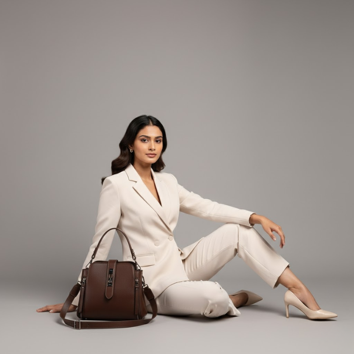 Classy Double Belt Sling Bag | Premium Wide-Strap Crossbody for Women