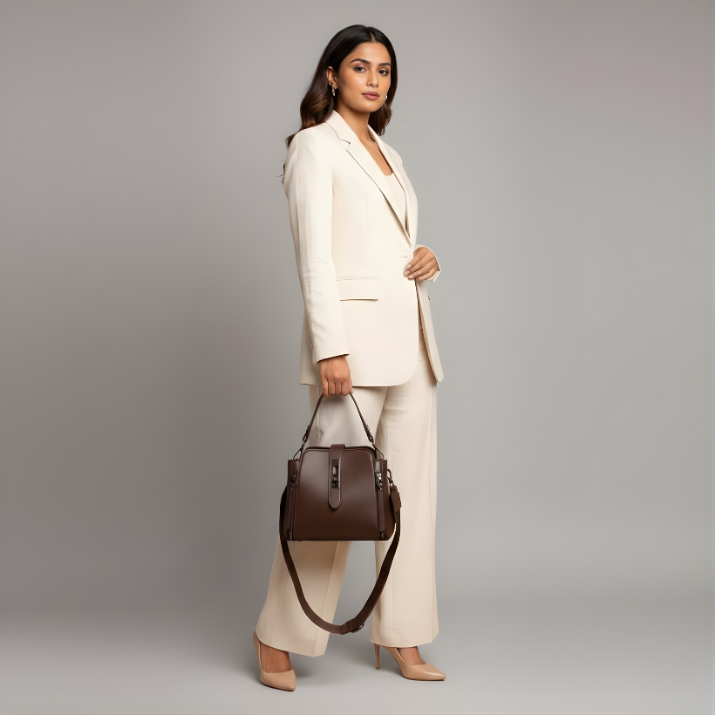 Classy Double Belt Sling Bag | Premium Wide-Strap Crossbody for Women