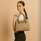 Aurora Luxe Bag Quilted Tote HandBag for Women-Elegant PU Leather Handbag