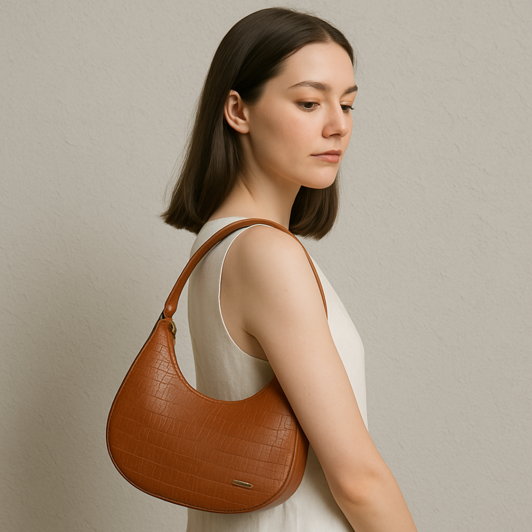 Crescent Design Shoulder Handbag–Premium Minimalist Handbag