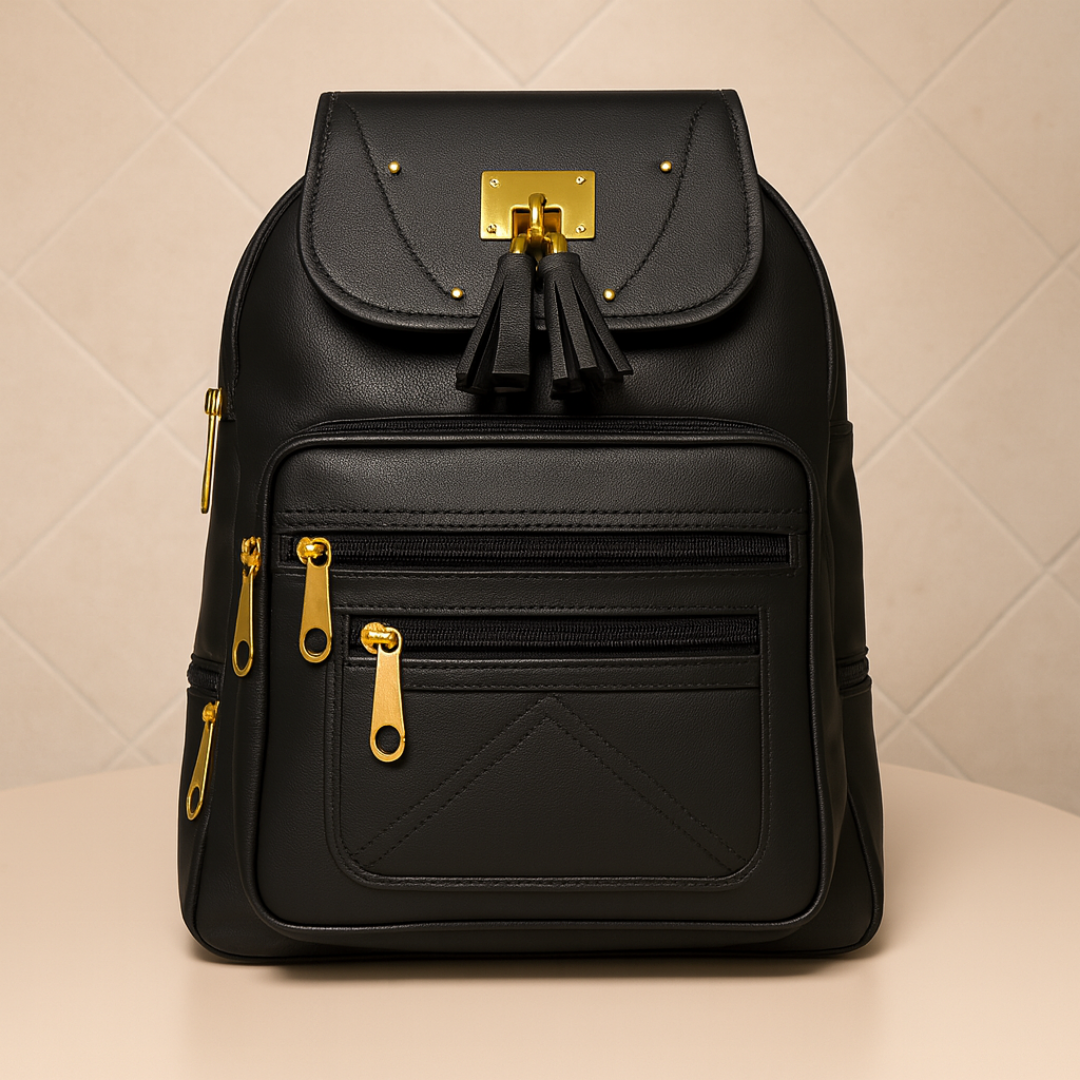Premium Vegan Leather Backpacks with Gold Detailing – Stylish & Functional