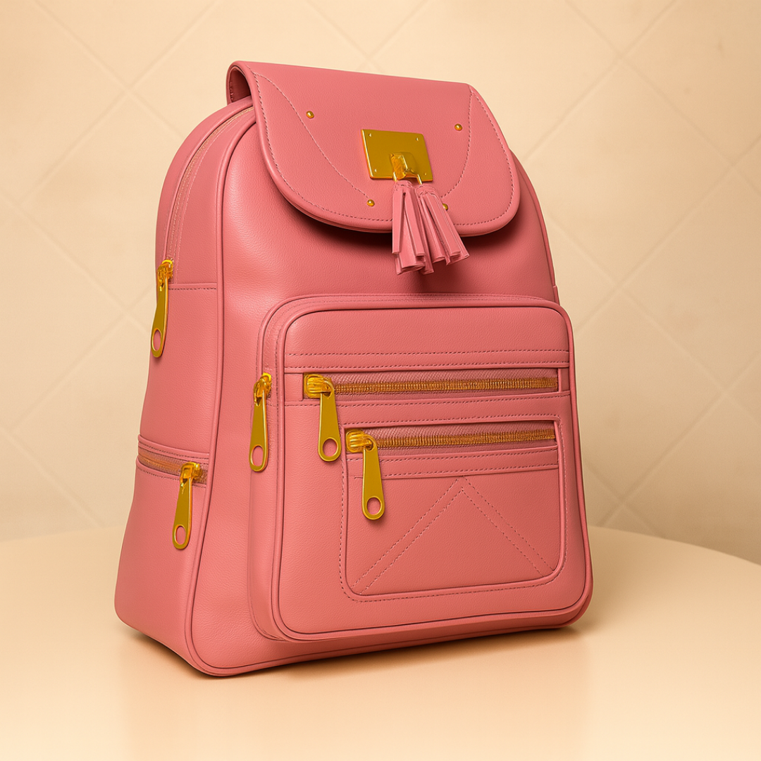 Premium Vegan Leather Backpacks with Gold Detailing – Stylish & Functional