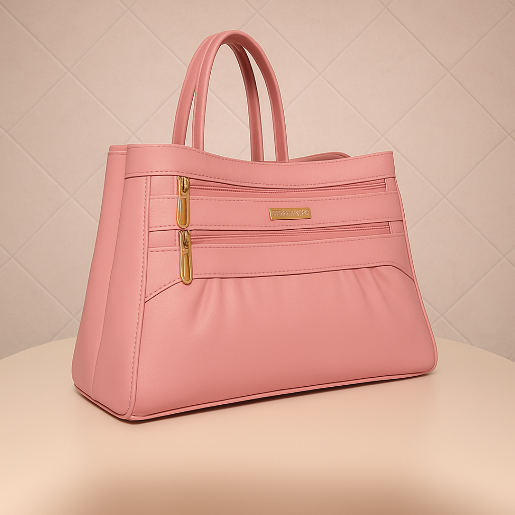 Blush Structured Tote Handbag For Women