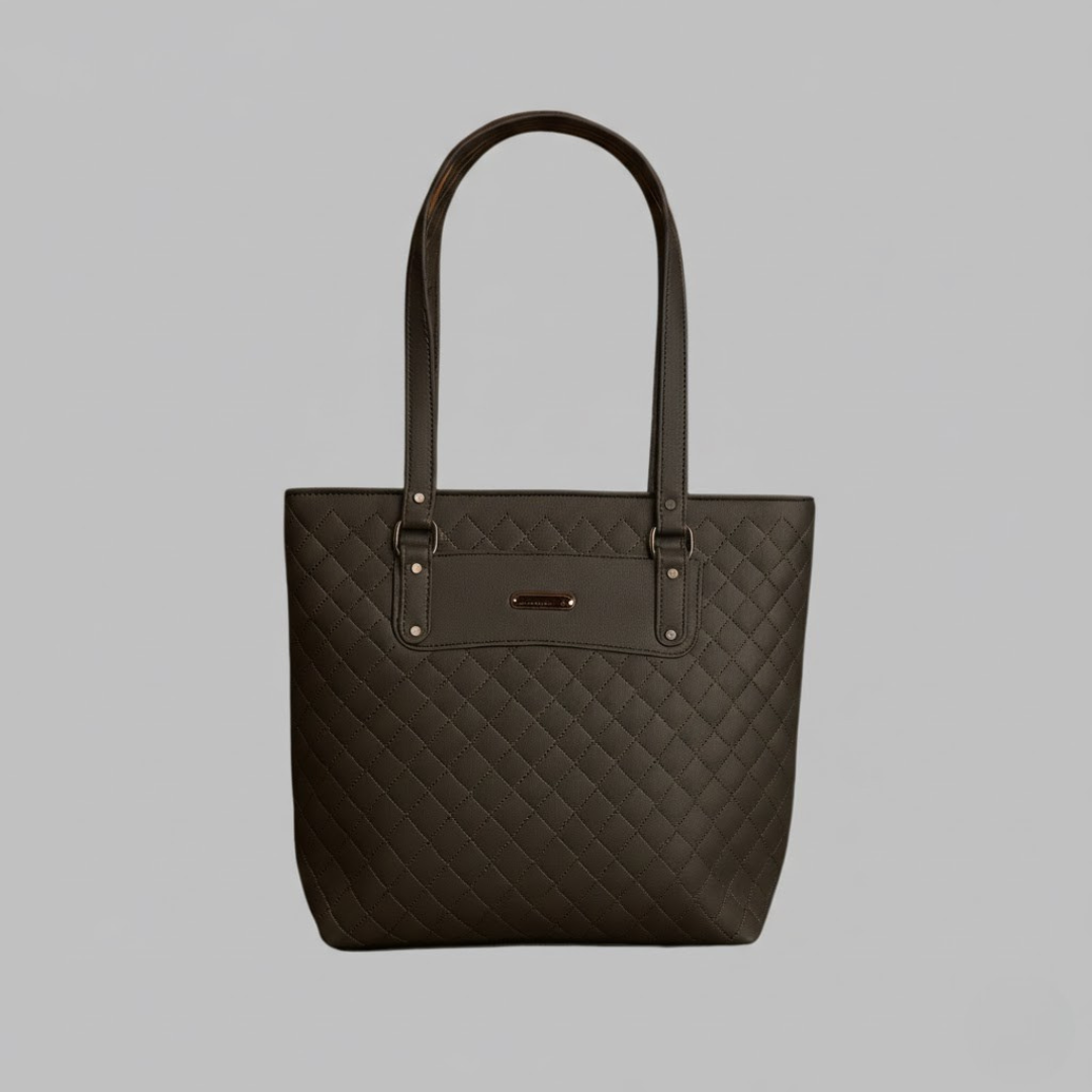 Premium Dark Grey Quilted Handbag