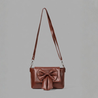 Classic Brown Bow Sling Crossbody Bag