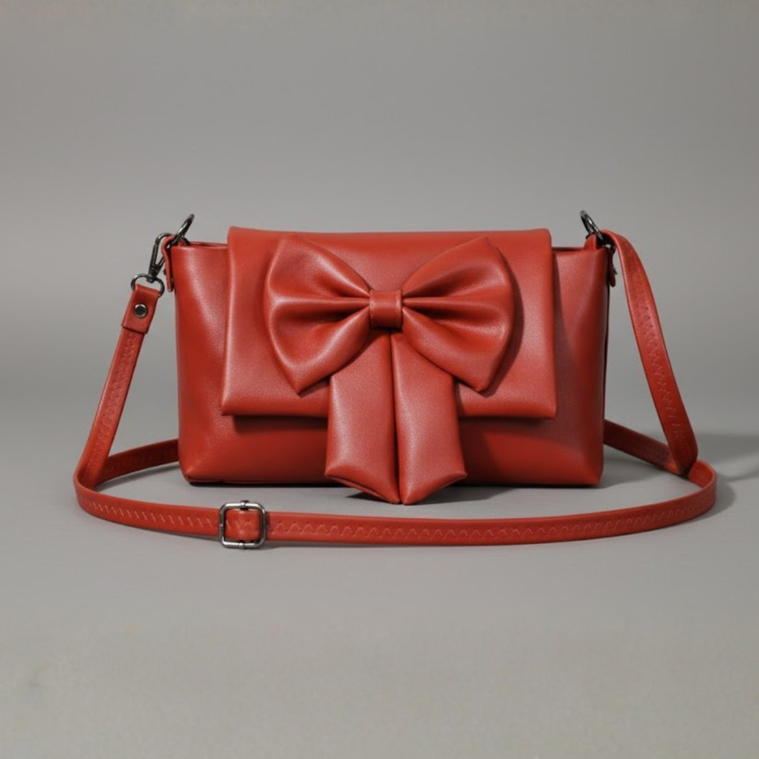 Tan Bow Crossbody Bag