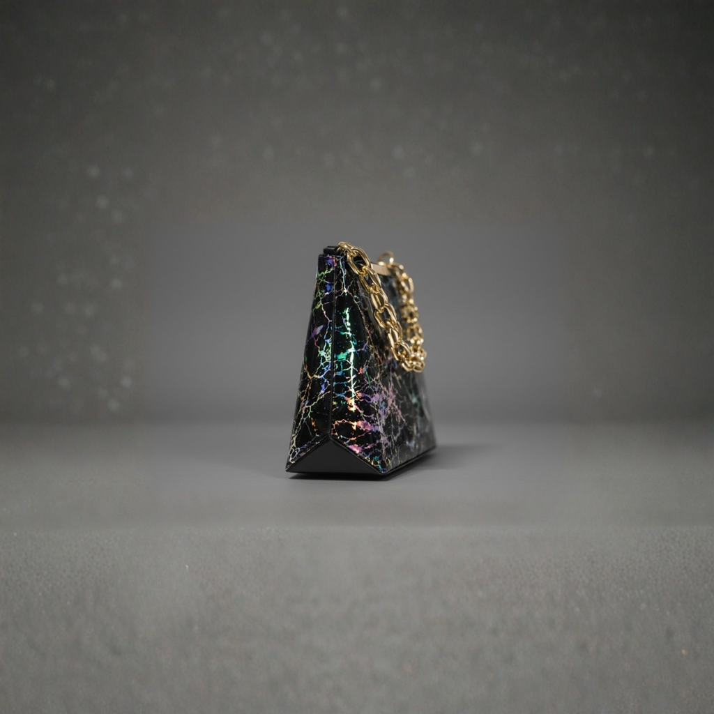 Black Holographic Chain Handbag