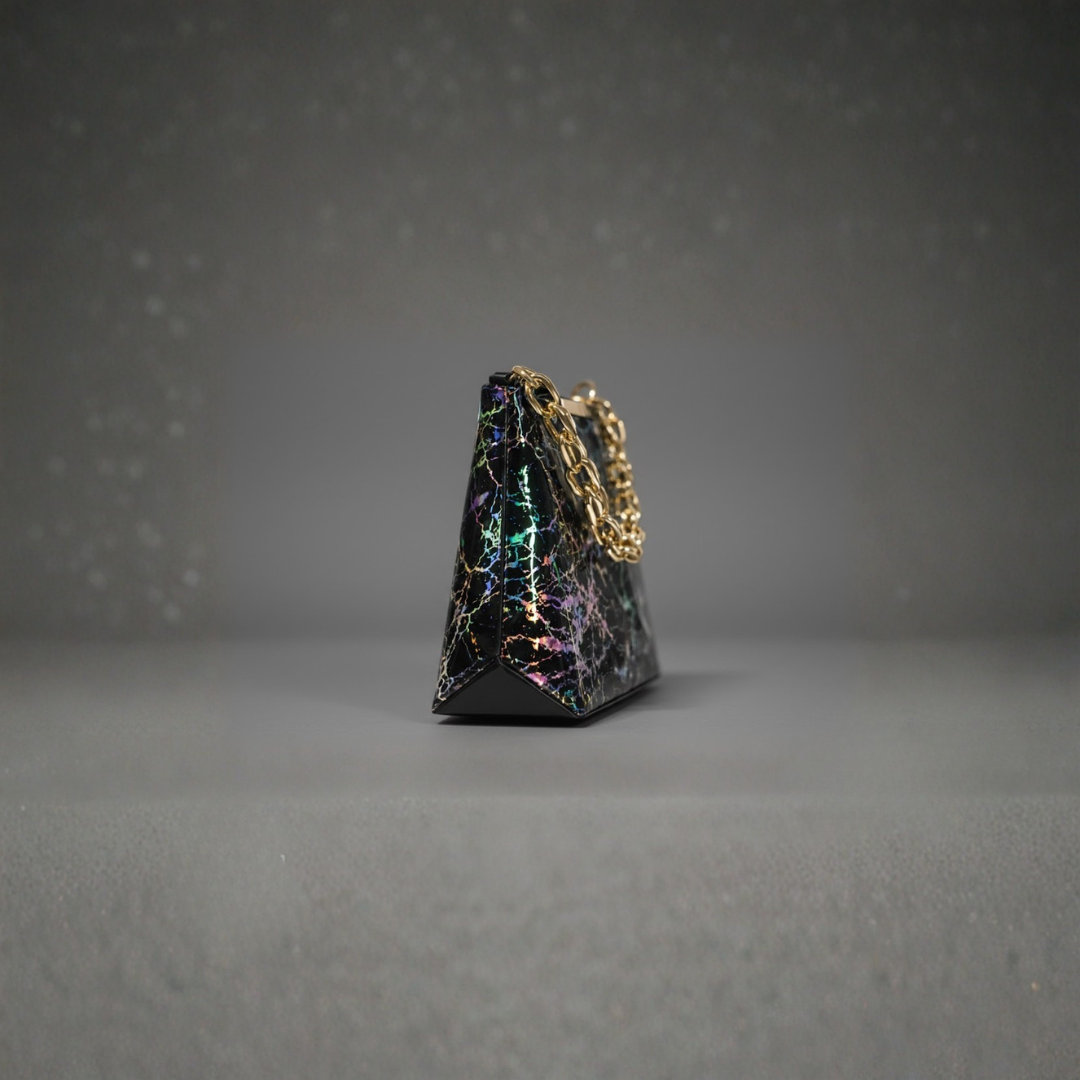 Black Holographic Chain Handbag