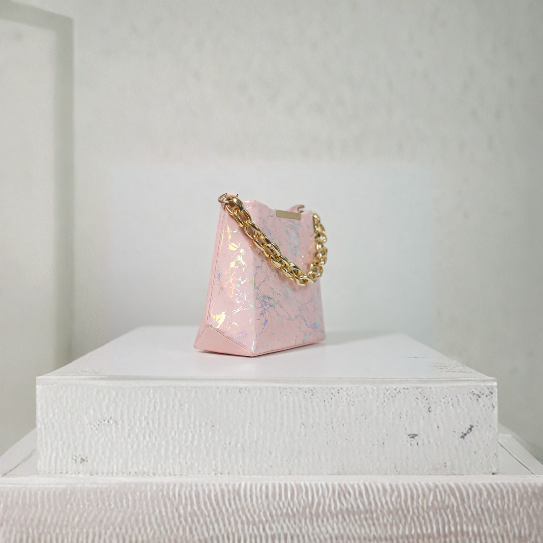 Pink Holographic Chain Handbag