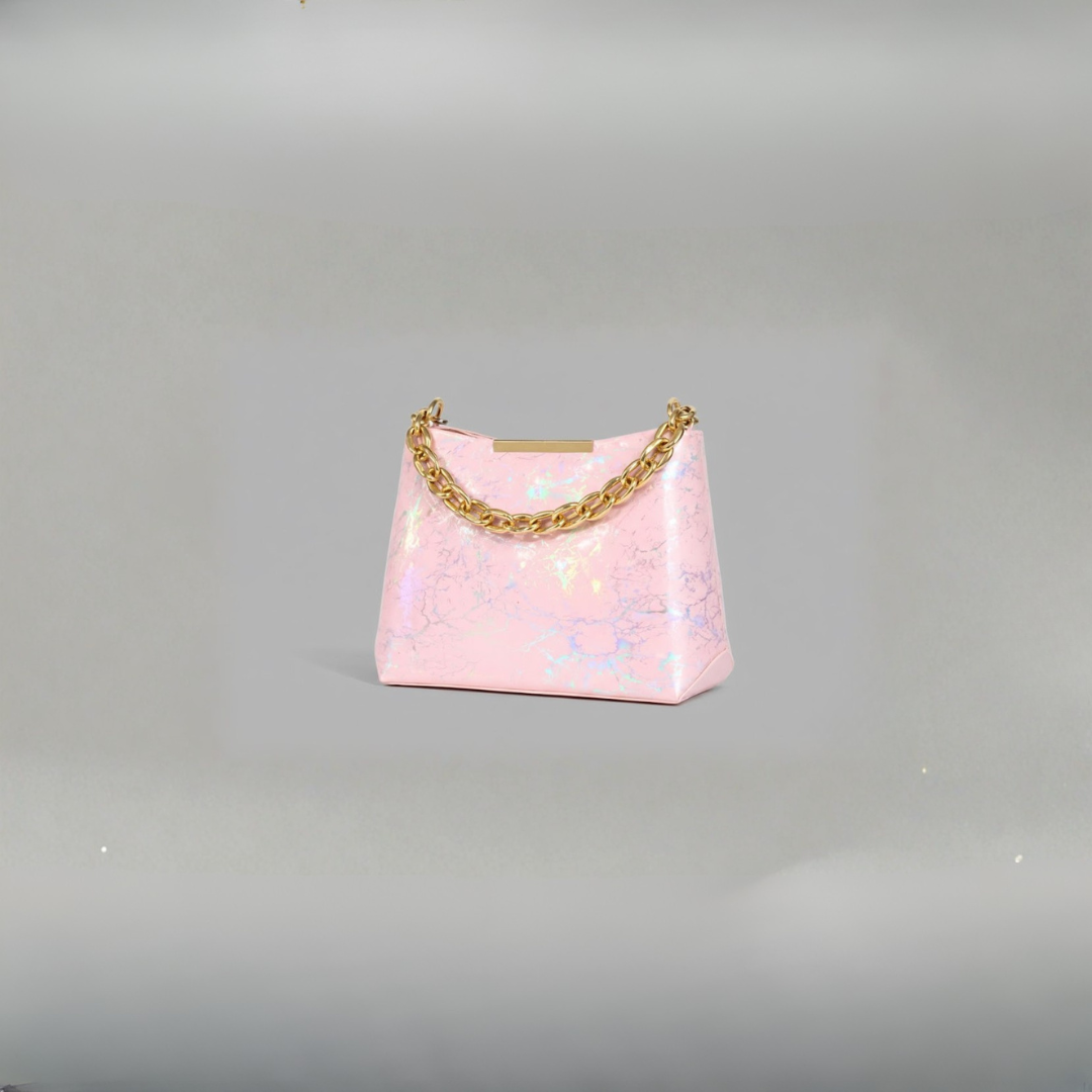 Pink Holographic Chain Handbag