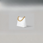 White Holographic Women’s Chain Handbag – Glossy PU Party Shoulder Bag