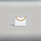 White Holographic Women’s Chain Handbag – Glossy PU Party Shoulder Bag