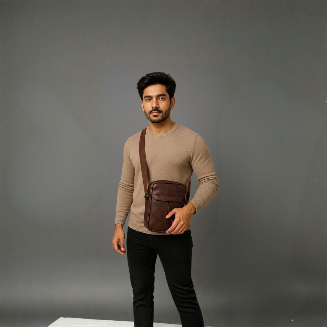 Men's Brown Sling Bag