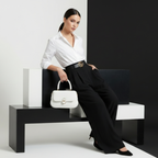 White Elegance Top-Handle Bag