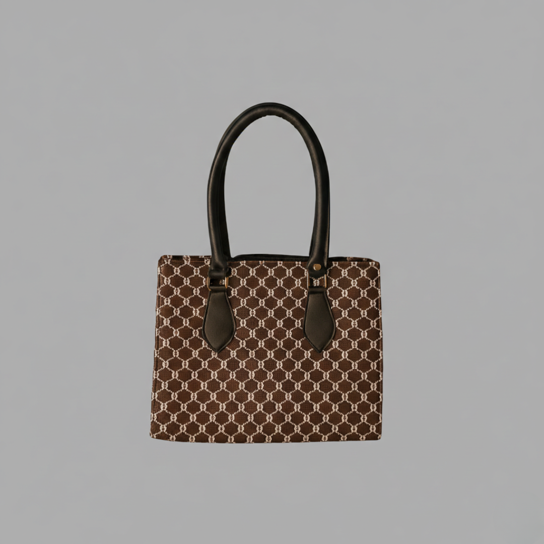 Premium Brown Designer Pattern Office & Daily Use Handbag