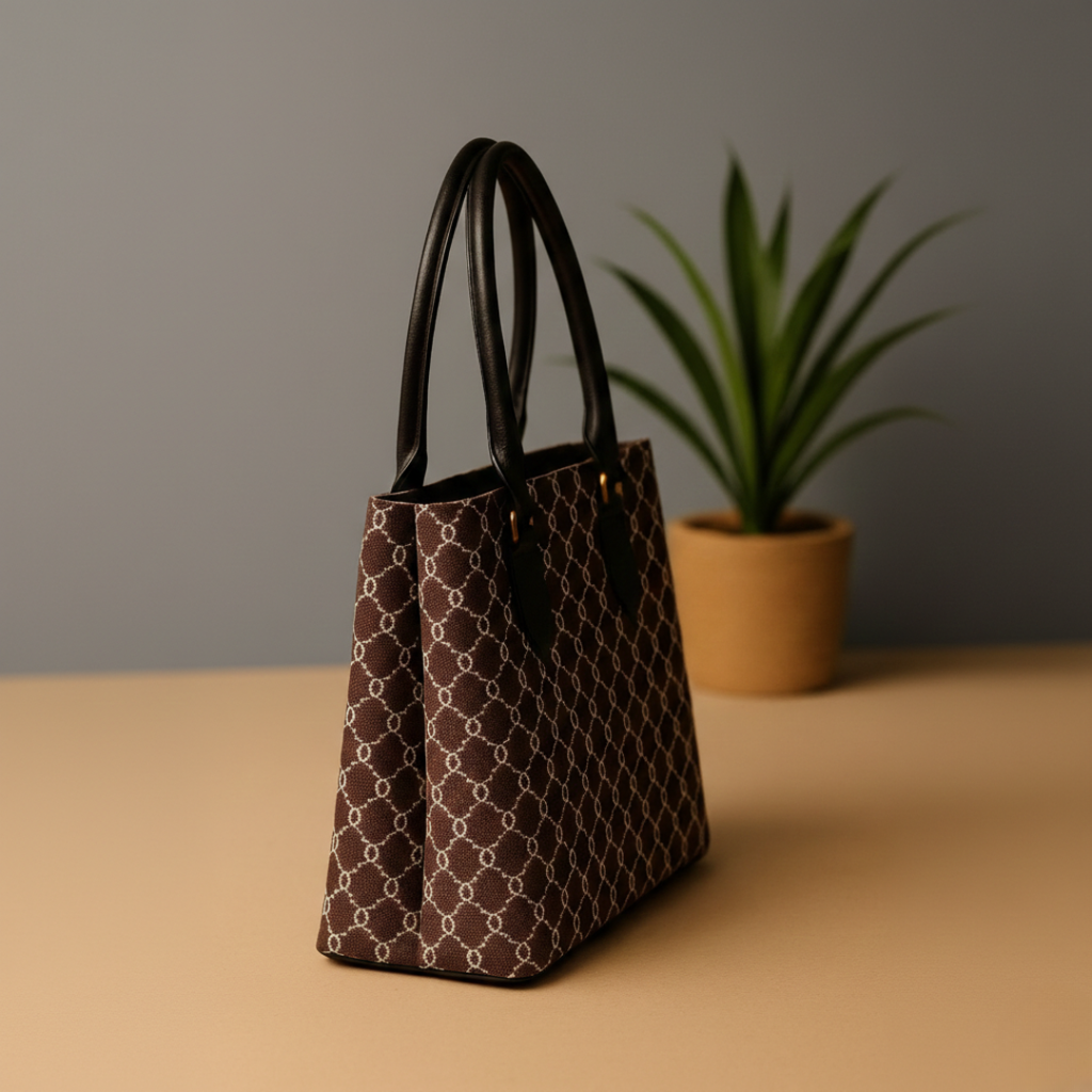 Premium Brown Designer Pattern Office & Daily Use Handbag