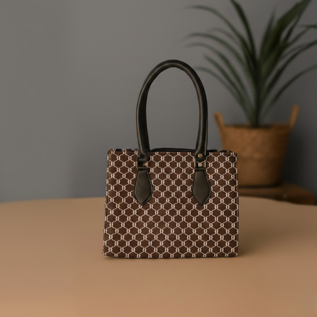Premium Brown Designer Pattern Office & Daily Use Handbag