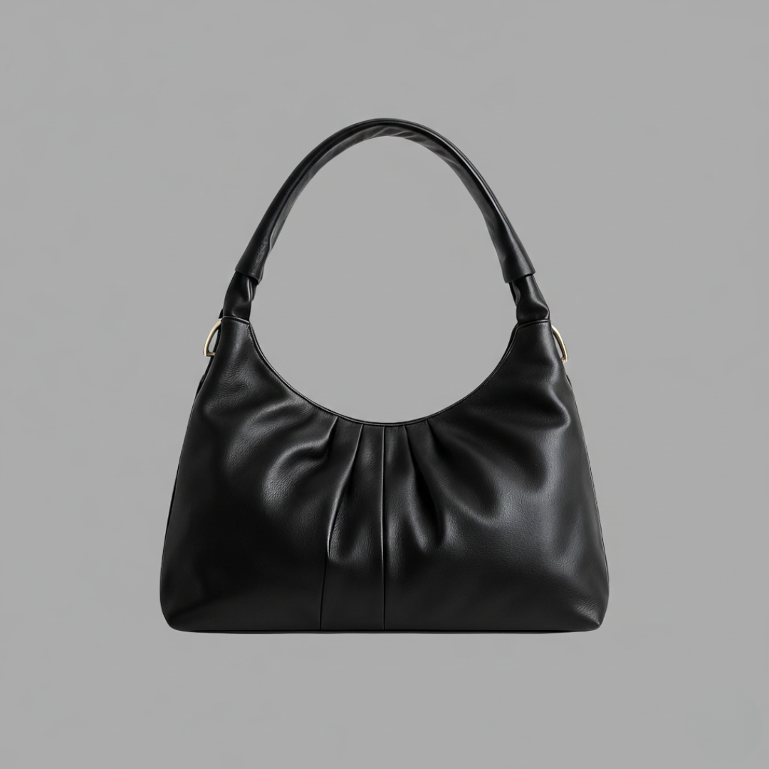 Premium Black Faux Leather Everyday Handbag